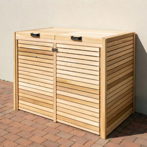 Premium Slatted Timber Double Bin Store