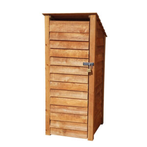 Waterproof Slatted Wood Outdoor Storage Cabinet