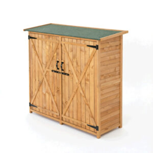 Waterproof Storage Cabinet Wood 161×139×50cm