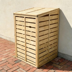 Wood Garbage Can Storage Shed 72×85×130cm