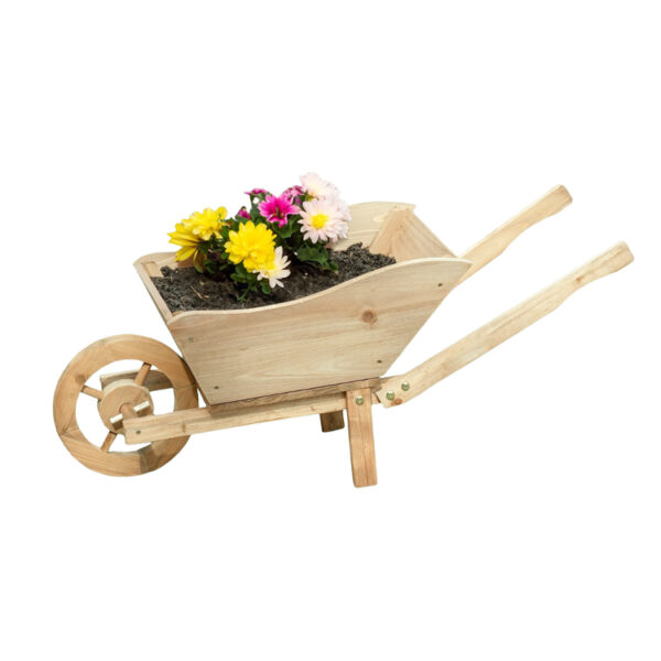 Wooden Garden Wheelbarrow Planter