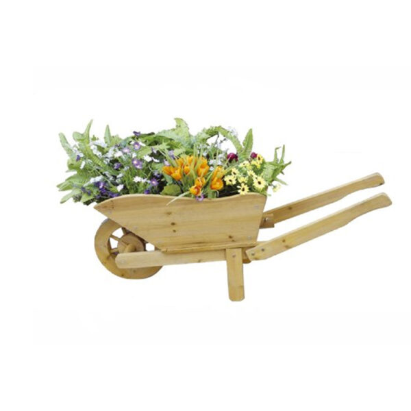 Wooden Garden Wheelbarrow Planter