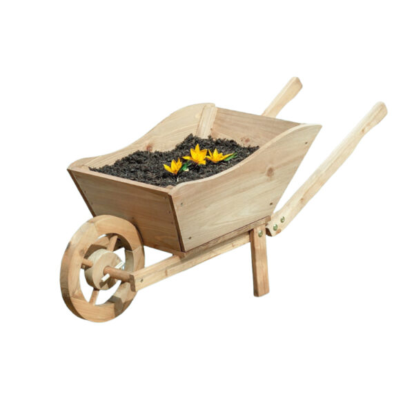 Wooden Garden Wheelbarrow Planter