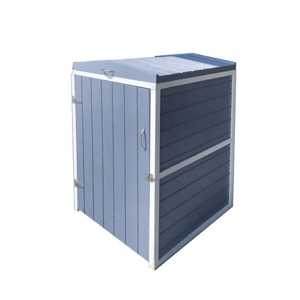 Wooden Outdoor Mobile Trash Bin with Lid