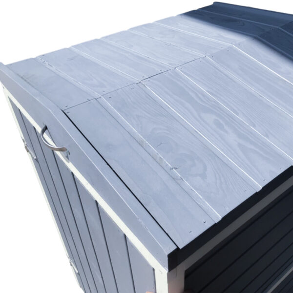 Wooden Outdoor Mobile Trash Bin with Lid