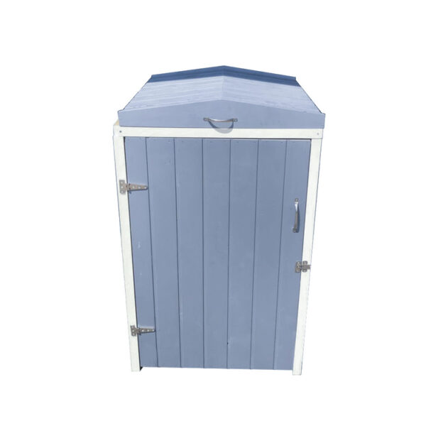 Wooden Outdoor Mobile Trash Bin with Lid
