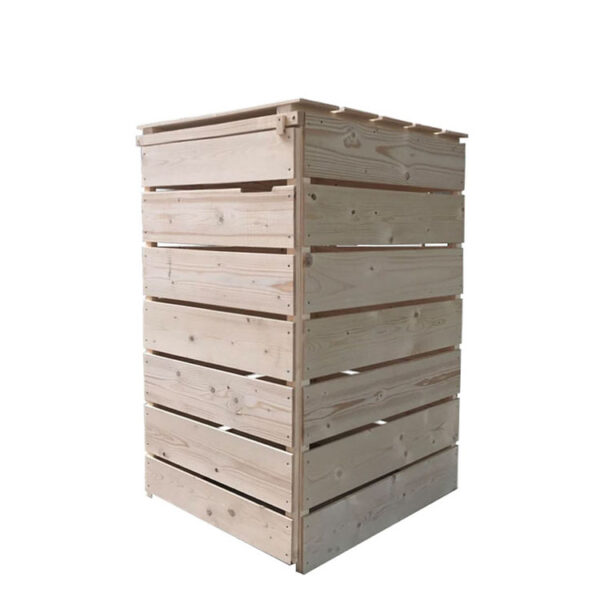 Wooden Outdoor Trash Bin with Rocking Lid