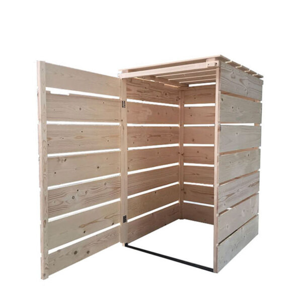 Wooden Outdoor Trash Bin with Rocking Lid