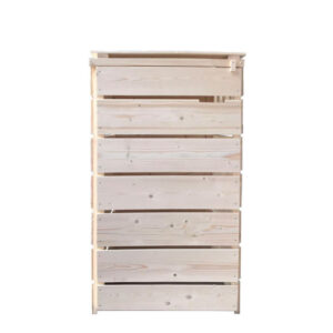 Wooden Outdoor Trash Bin with Rocking Lid