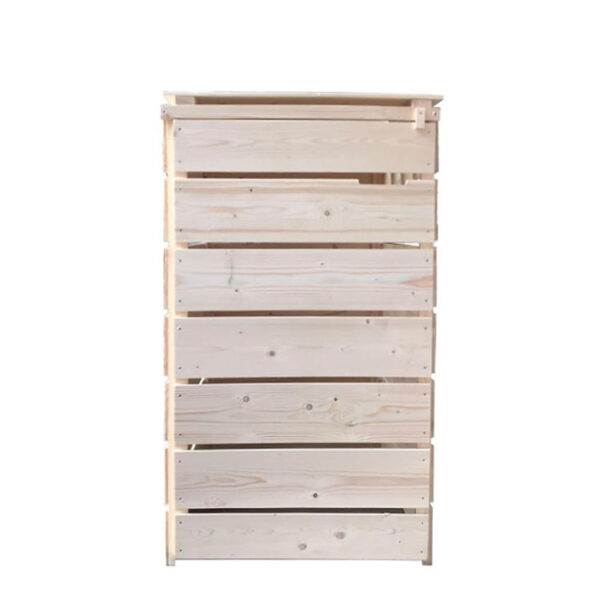 Wooden Outdoor Trash Bin with Rocking Lid