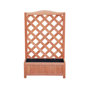 ​​Wooden Raised Planter Box with Trellis​​