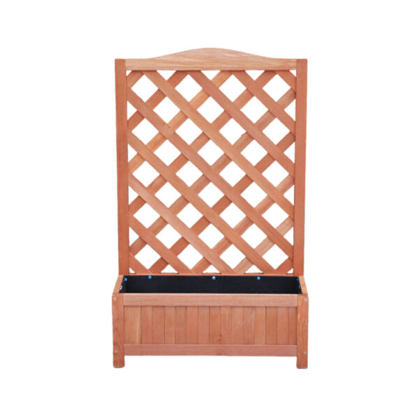​​Wooden Raised Planter Box with Trellis​​
