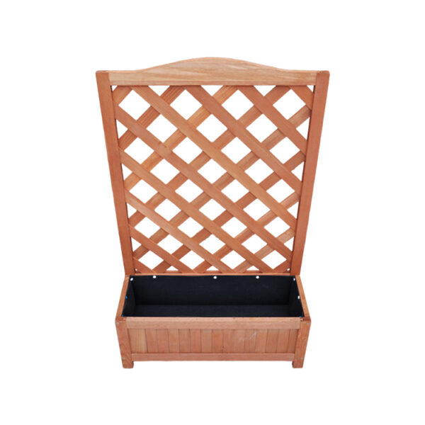 ​​Wooden Raised Planter Box with Trellis​​